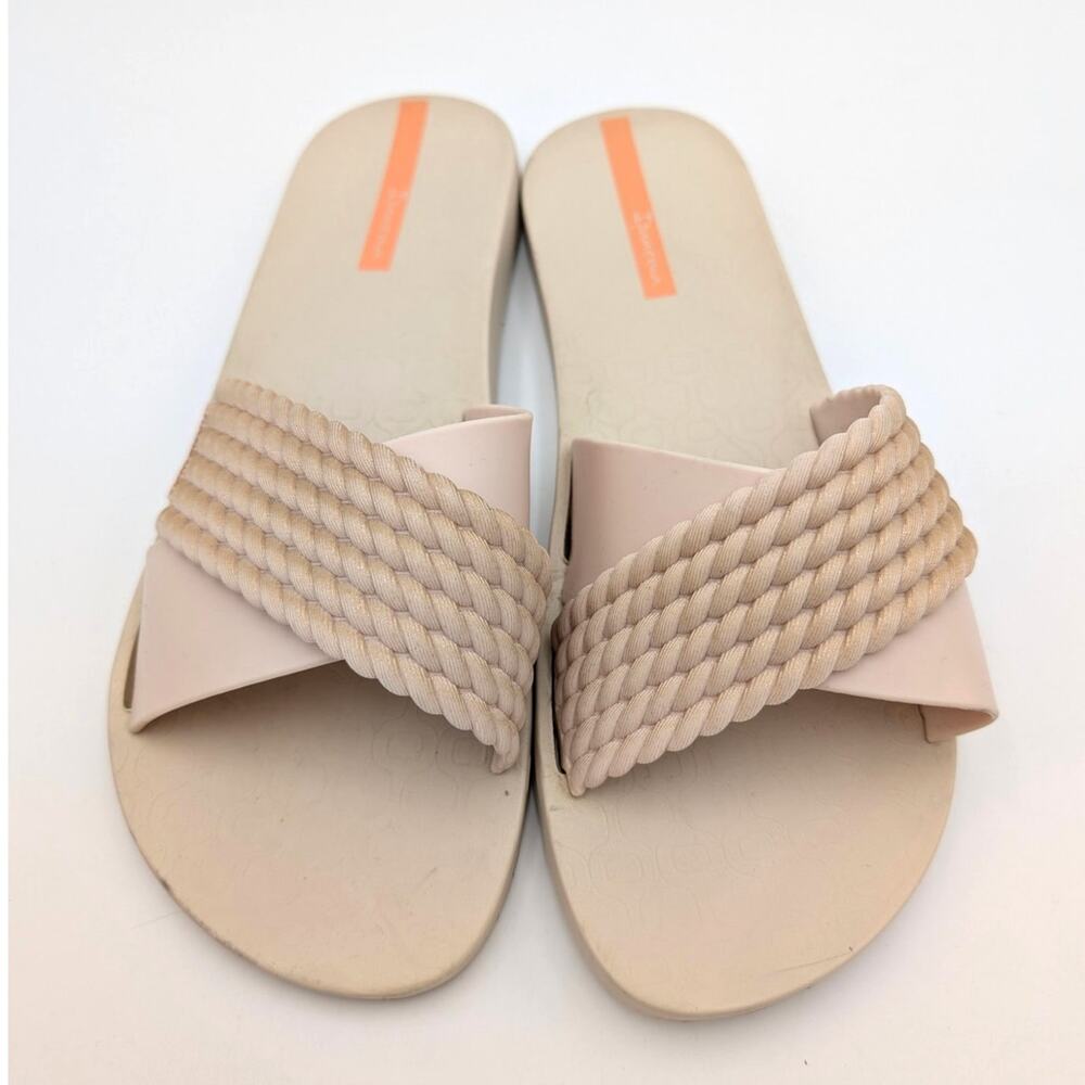 Ipanema Street II Crisscross Strap Slide Sandal Women's Beige Size US9 EU40 - Picture 9 of 13